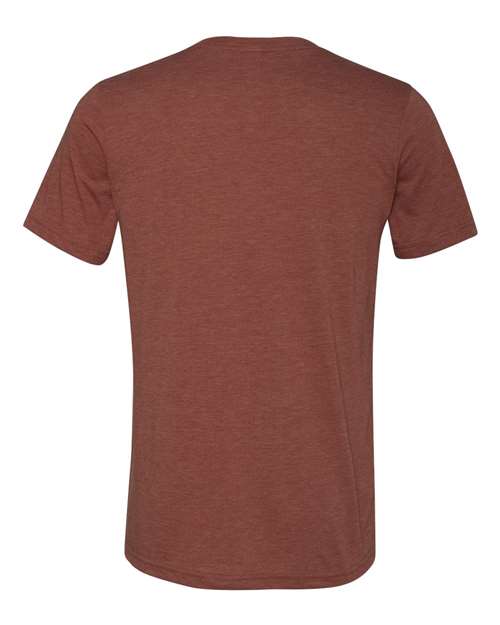 Unisex Triblend V-Neck Tee - Clay Triblend Back