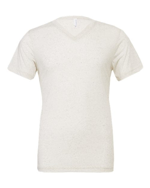 BELLA + CANVAS Unisex Triblend V-Neck Tee - Oatmeal Triblend Front