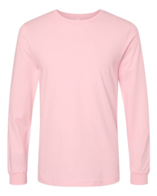 Unisex Jersey Long Sleeve Tee - Pink Front
