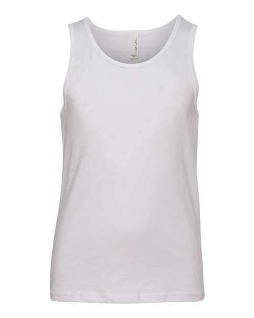 Youth Jersey Tank - White Front