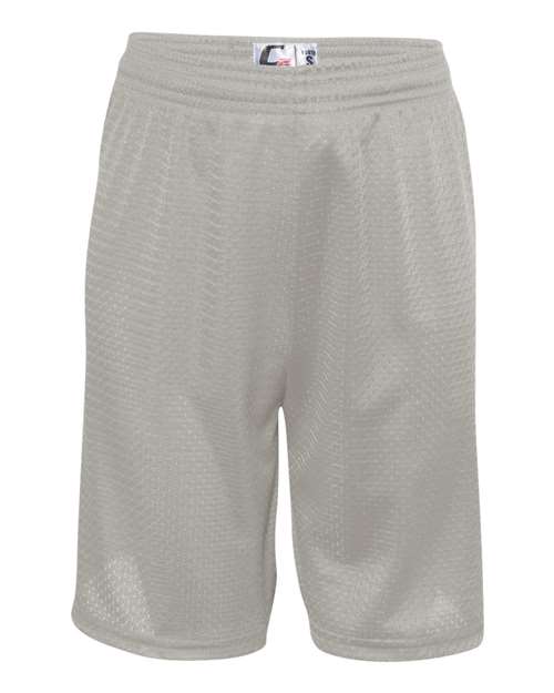 Youth Mesh Shorts - Silver Front