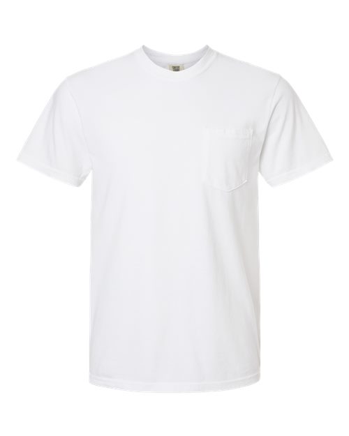 Unisex Garment-Dyed Heavyweight Pocket T-Shirt - White Front