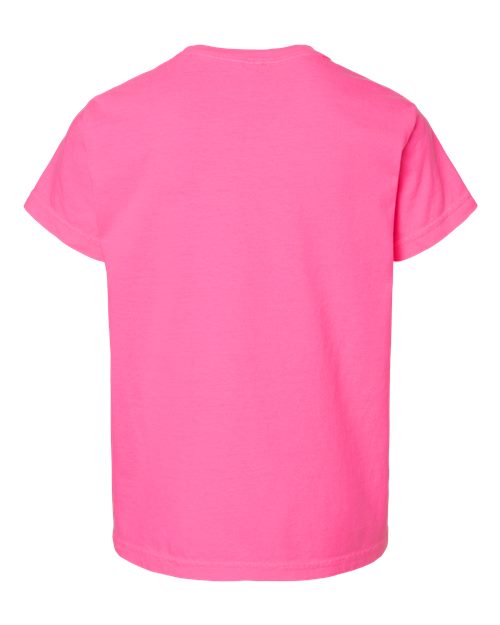 Youth Garment-Dyed Heavyweight T-Shirt - Neon Pink Back