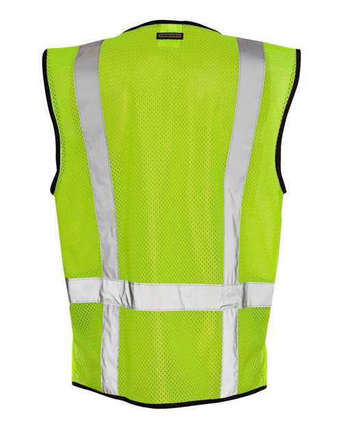 Unisex Black Bottom Mesh Class 2 Vest - Lime Back