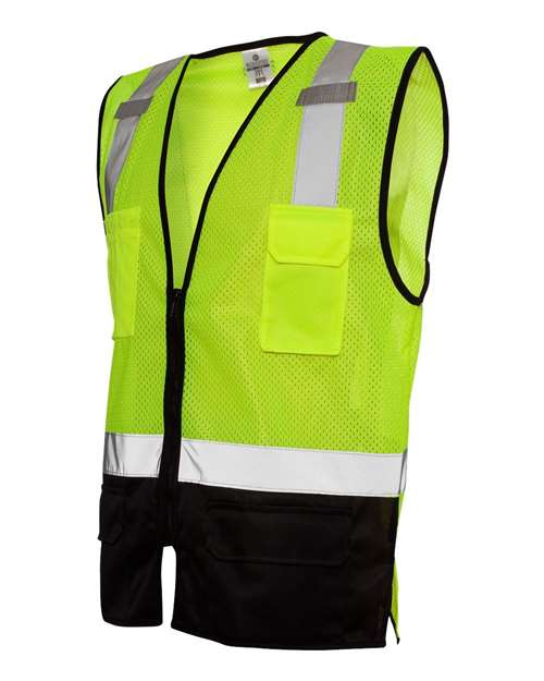 Kishigo Unisex Black Bottom Mesh Class 2 Vest - Side