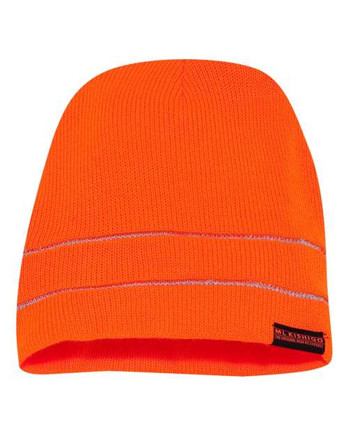 High Viz Reflective Beanie - Orange Front
