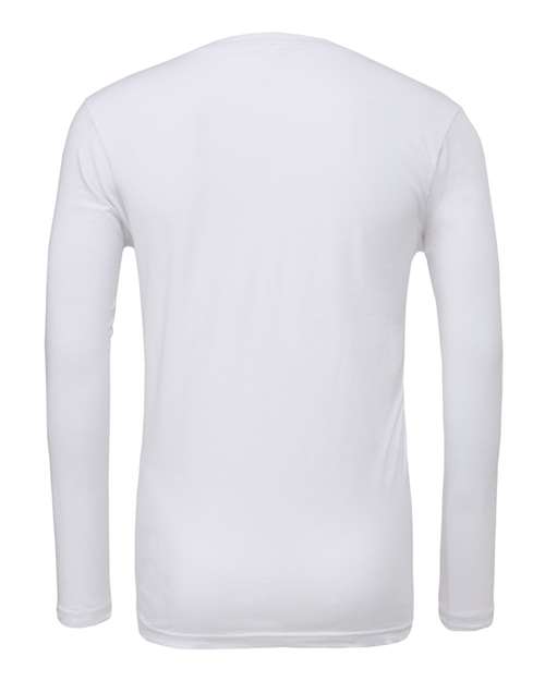 Unisex Long Sleeve V-Neck Tee - White Back