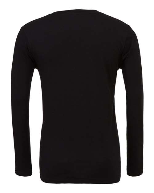 Unisex Long Sleeve V-Neck Tee - Black Back