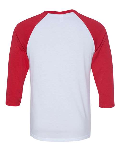 Unisex Three-Quarter Sleeve Baseball Tee - White/ Red Back