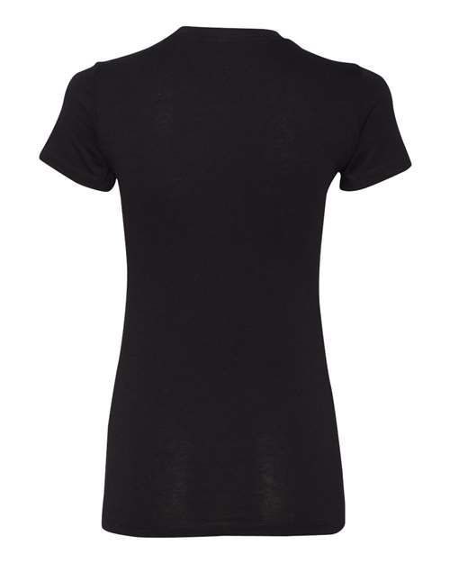 Women's Slim Fit Tee - Solid Black Blend Back