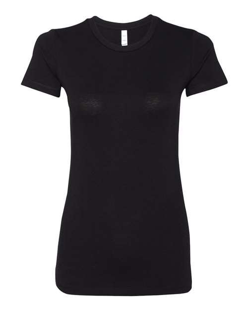 Women's Slim Fit Tee - Solid Black Blend Front