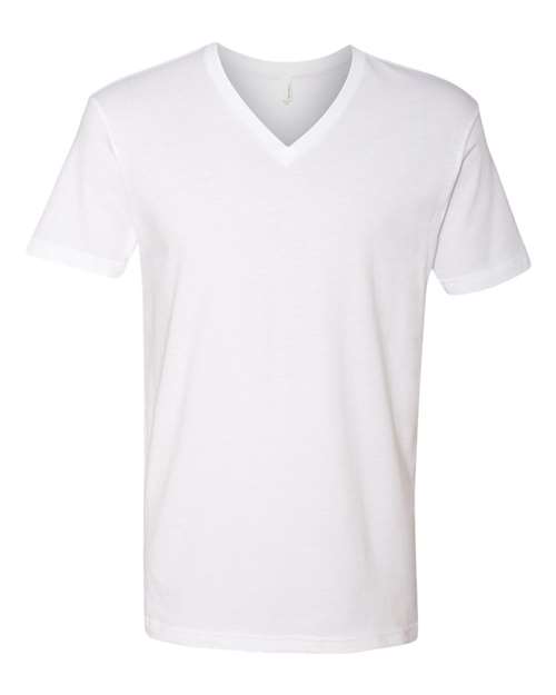 Unisex Cotton V-Neck T-Shirt - White Front