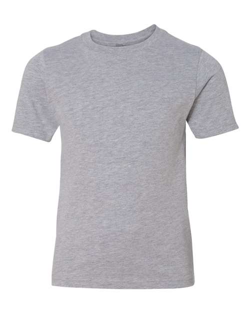 Youth Cotton T-Shirt - Heather Grey Front