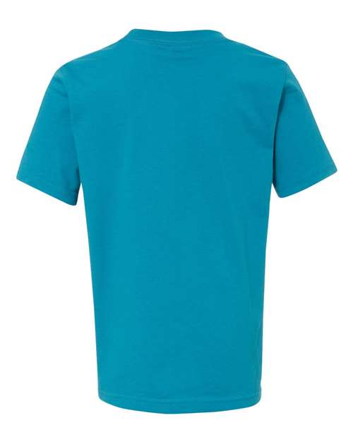 Youth Cotton T-Shirt - Turquoise Back