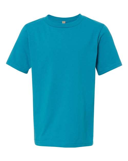 Youth Cotton T-Shirt - Turquoise Front