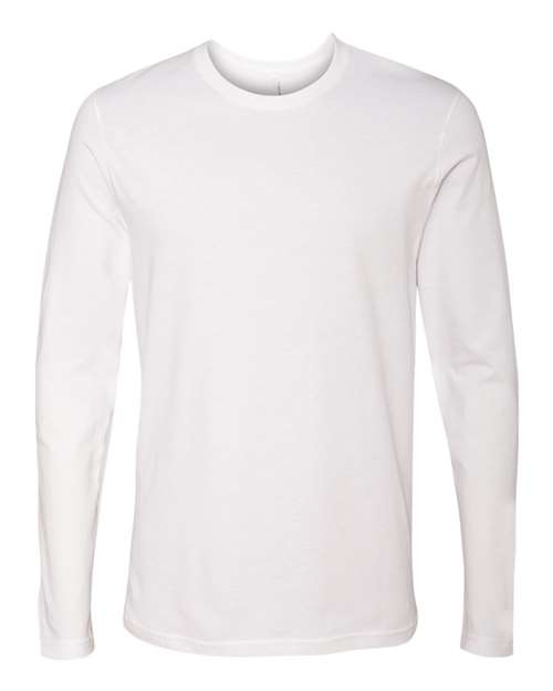 Unisex Cotton Long Sleeve T-Shirt - White Front