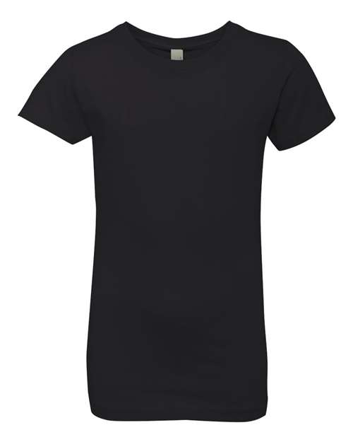 Girls’ Cotton Princess T-Shirt - Black Front