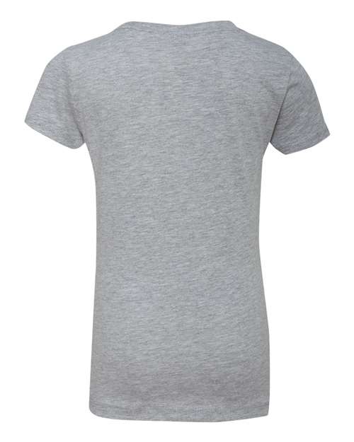 Girls’ Cotton Princess T-Shirt - Heather Grey Back