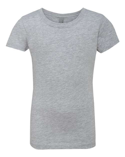Girls’ Cotton Princess T-Shirt - Heather Grey Front