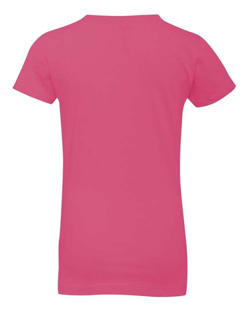 Girls’ Cotton Princess T-Shirt - Hot Pink Back