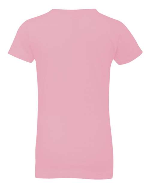 Girls’ Cotton Princess T-Shirt - Light Pink Back