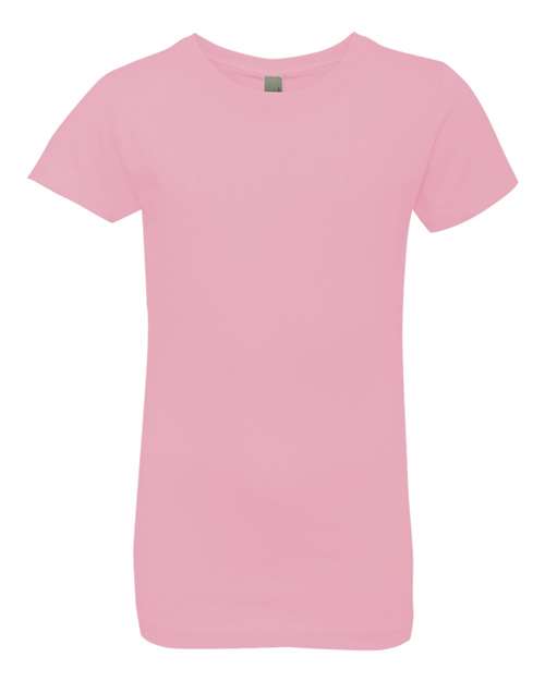 Girls’ Cotton Princess T-Shirt - Light Pink Front