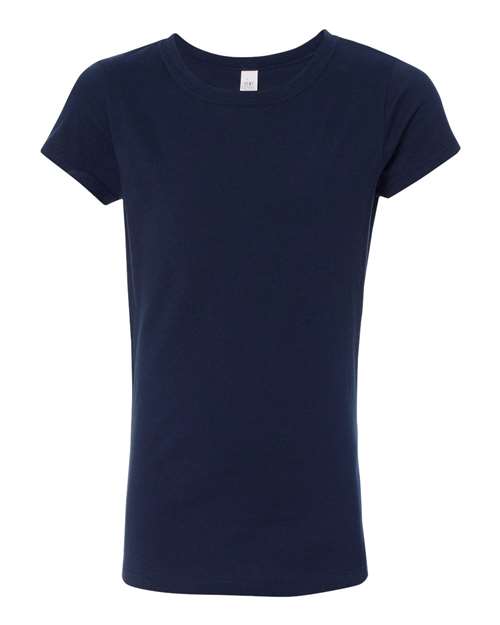 Girls’ Cotton Princess T-Shirt - Midnight Navy Front