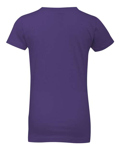 Girls’ Cotton Princess T-Shirt - Purple Rush Back