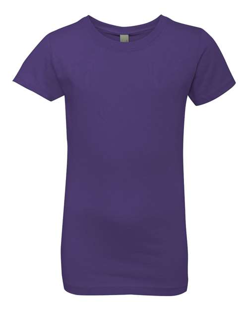 Girls’ Cotton Princess T-Shirt - Purple Rush Front