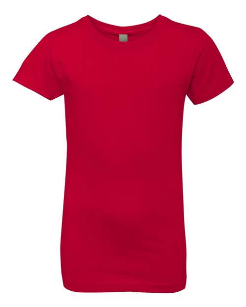 Girls’ Cotton Princess T-Shirt - Red Front
