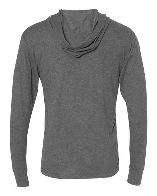 Unisex Triblend Hooded Long Sleeve Pullover T-Shirt - Premium Heather Back