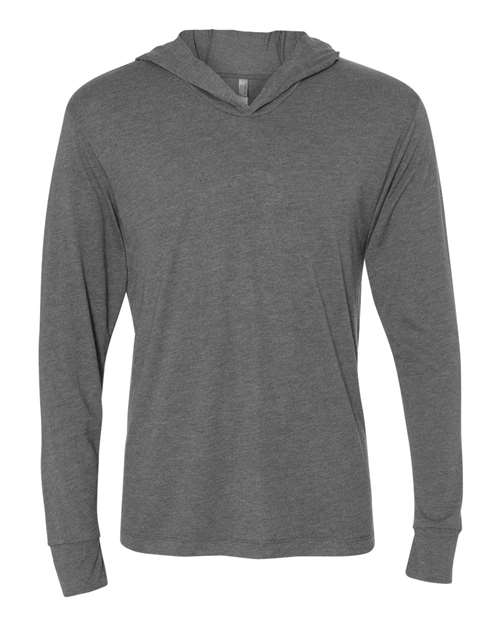 Unisex Triblend Hooded Long Sleeve Pullover T-Shirt - Premium Heather Front