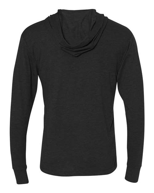 Unisex Triblend Hooded Long Sleeve Pullover T-Shirt - Vintage Black Back