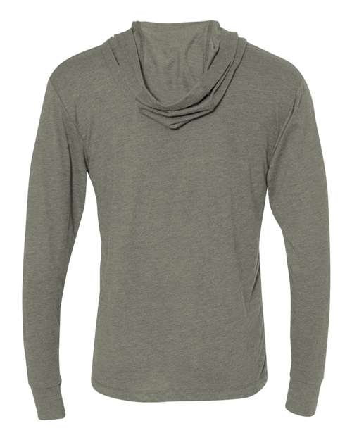 Unisex Triblend Hooded Long Sleeve Pullover T-Shirt - Venetian Grey Back