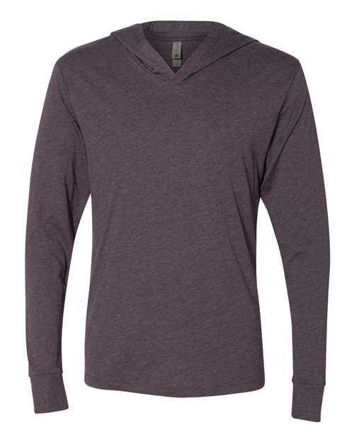 Unisex Triblend Hooded Long Sleeve Pullover T-Shirt - Vintage Purple Front