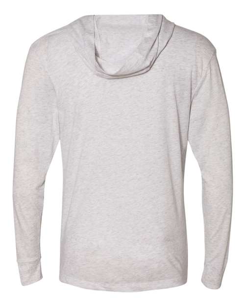 Unisex Triblend Hooded Long Sleeve Pullover T-Shirt - Heather White Back