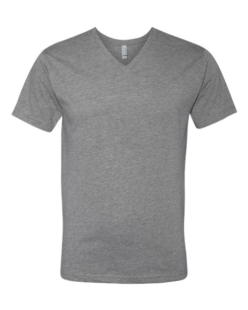 Men's CVC V-Neck T-Shirt - Dark Heather Grey Front