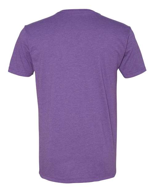 Men's CVC V-Neck T-Shirt - Purple Rush Back