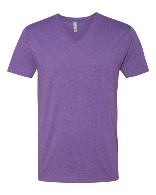Men's CVC V-Neck T-Shirt - Purple Rush Front