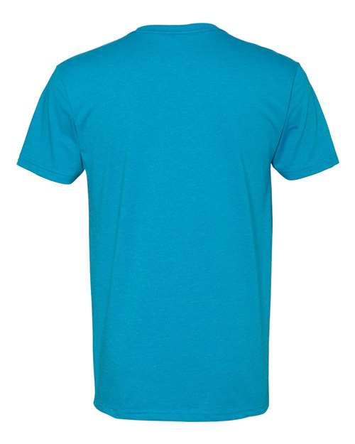 Men's CVC V-Neck T-Shirt - Turquoise Back