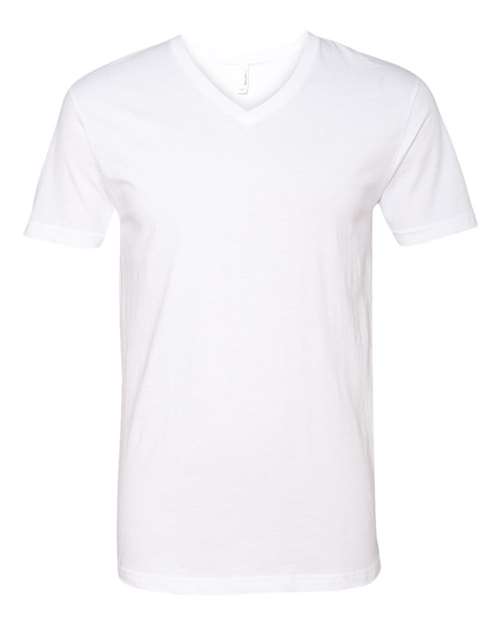 Men's CVC V-Neck T-Shirt - White Front