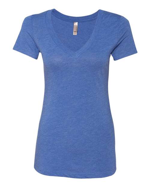 Women’s Triblend Deep V-Neck T-Shirt - Vintage Royal Front