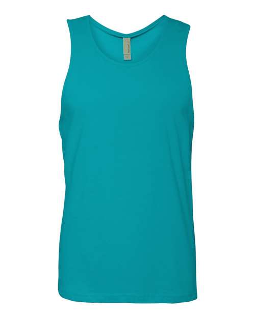 Men's Cotton Muscle Tank - Tahiti Blue Front
