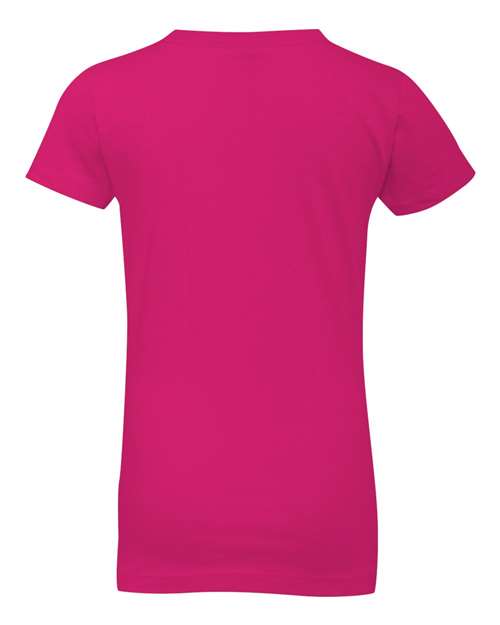 Girls’ Cotton Princess T-Shirt - Raspberry Back