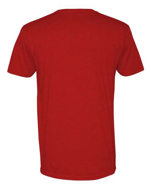 Men's CVC V-Neck T-Shirt - Red Back