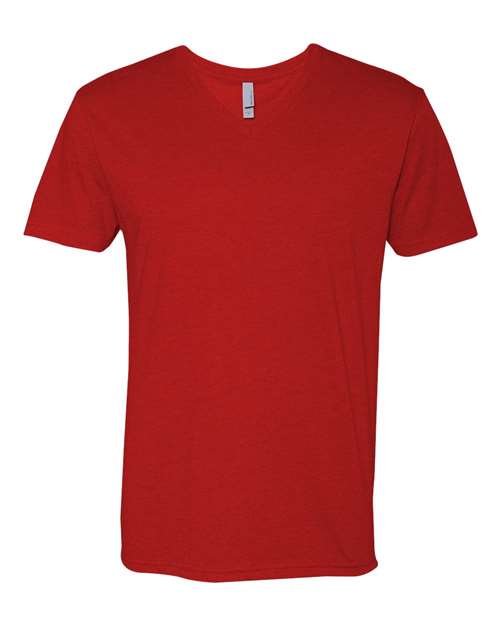 Men's CVC V-Neck T-Shirt - Red Front