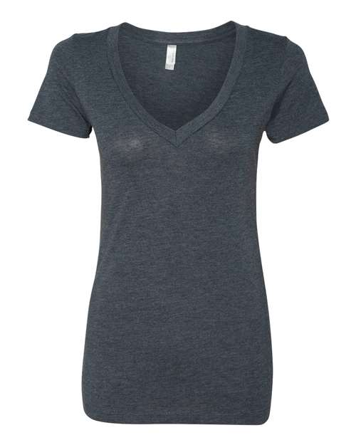 Women’s Triblend Deep V-Neck T-Shirt - Vintage Navy Front