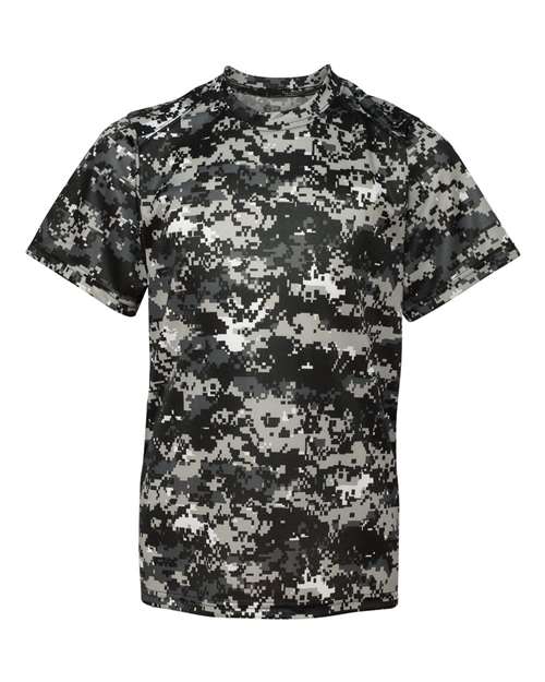 Youth Digital Camo T-Shirt - Black Digital Front