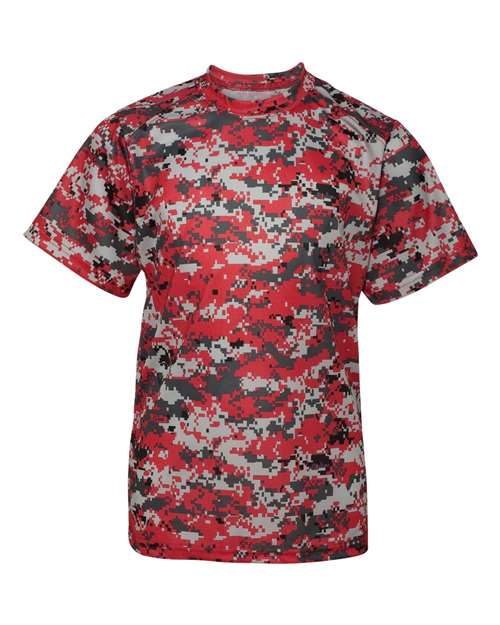 Youth Digital Camo T-Shirt - Red Digital Front