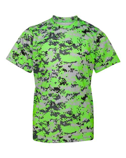 Youth Digital Camo T-Shirt - Lime Digital Front